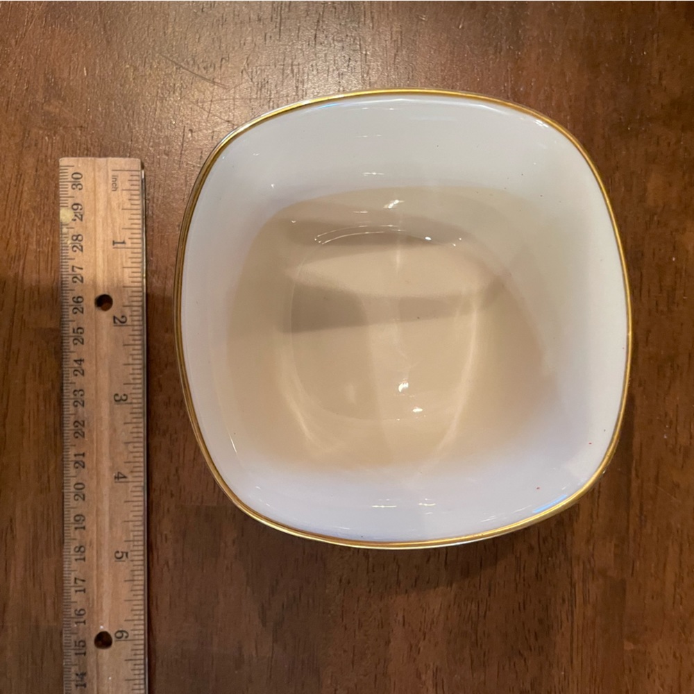 Lenox  Plain Ivory Square Dish, Nut Bowl, Candy Dish, Made In USA, Trinket Bowl